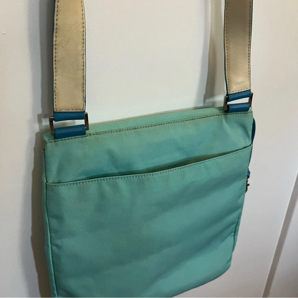 Tumi Nylon Travel Crossbody Bag Teal Blue - Picture 7 of 16
